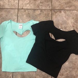 Two Victoria Secret shirts with heart detail